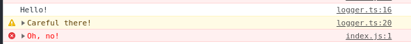 Developer Console Logs from App.tsx
